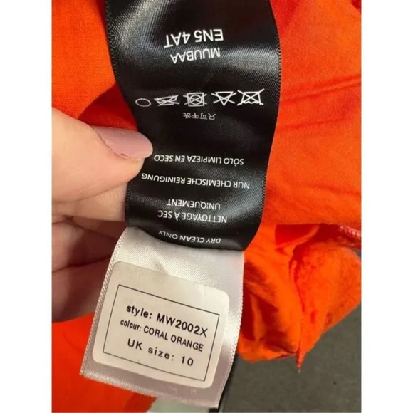 Muubaa NWT Faux Shearling Coat in Coral Orange Size 6 (UK 10) $367 - Picture 8 of 9